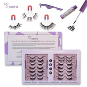 14 Pairs Magnetic Eyelashes Kit, Reusable Natural Look False Lashes with Magnetic Eyeliner and Applicator