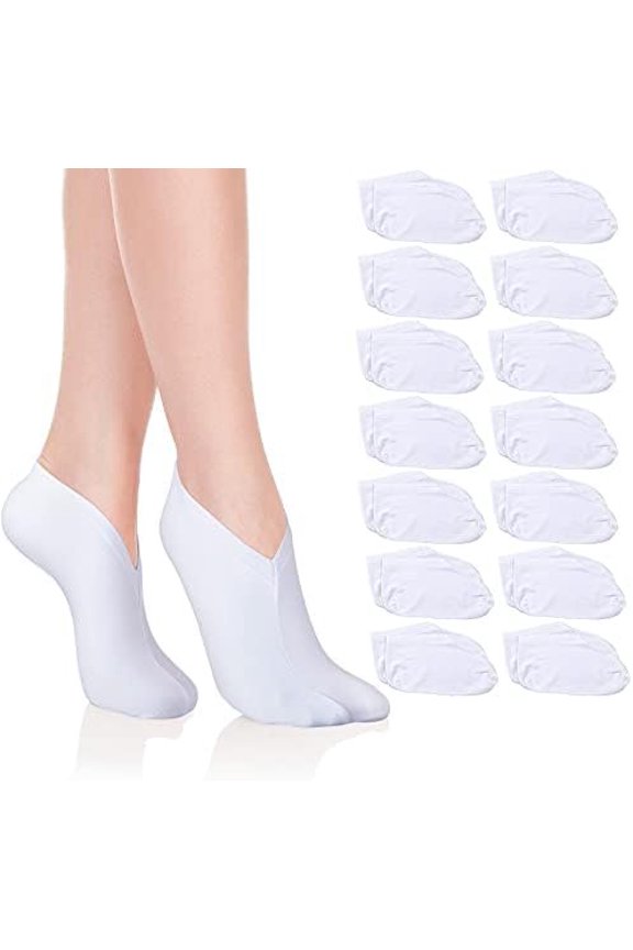 14 Pairs Moisturizing Socks Lotion Overnight Socks Dry Socks Moisturizing Enhancing Socks Spandex Sock for Women and Men Care, White