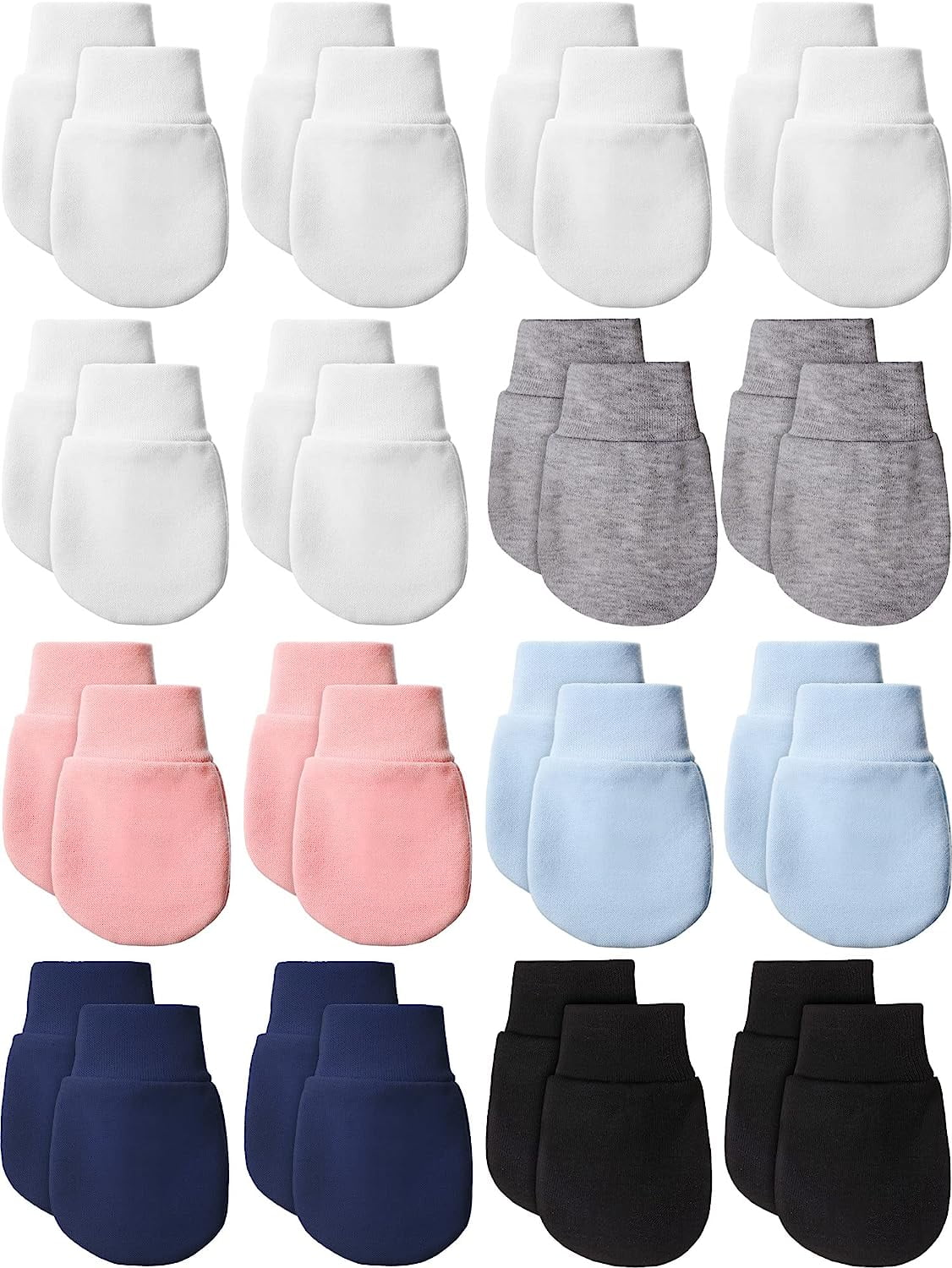 14 Pairs Newborn Baby Mittens Soft Cotton No Scratch Mittens Infant ...