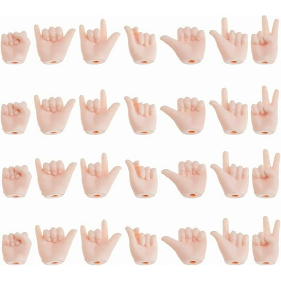 14 Pairs Tiny Hands for Making 7.48 Inch Long Plastic Hand Gesture Set Joints Miniature Hands Movable Dolls Hand Replacement Parts for Small Dolls Making DIY Accessories diy