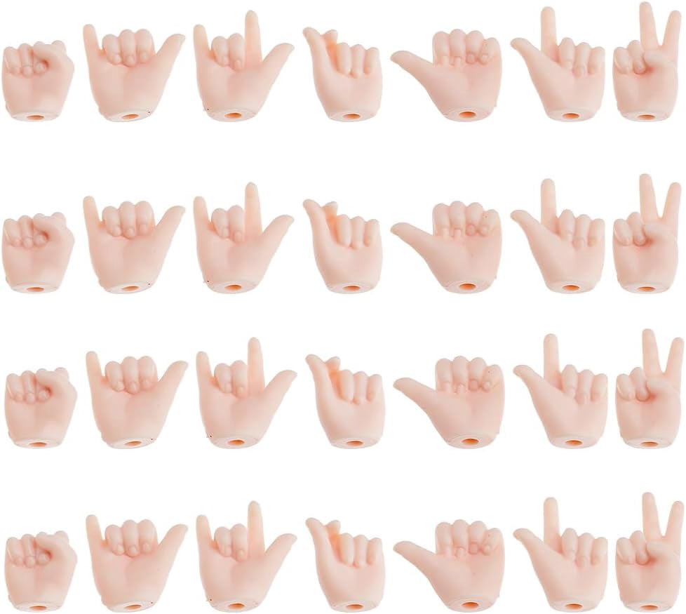 Extendable Mini Hands 14 Pairs Tiny Hands for Making 7.48 Inch Long Plastic Hand Gesture Set ...
