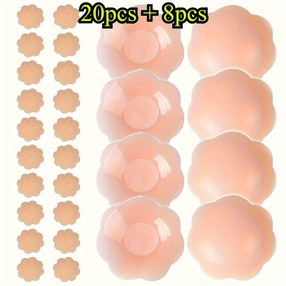 14 Pairs of Reusable Invisible Breast Pads - Soft, Breathable & Seamless Fit for All Clothing Types