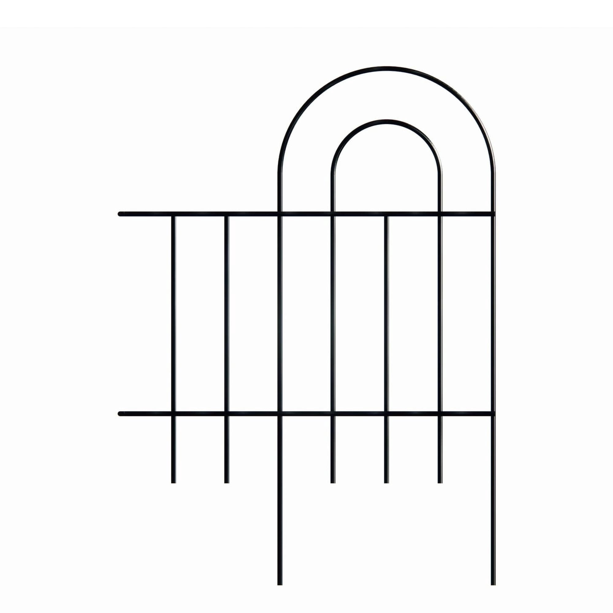Holaki 14 Panels Decorative Outdoor Garden Fence for Yard 24in(H) X 20.4ft(L) Animal Barrier Fencing Galvanized Rustproof Metal Landscape Wire Fencing Patio Fences Moveable Flower Bed Border Black