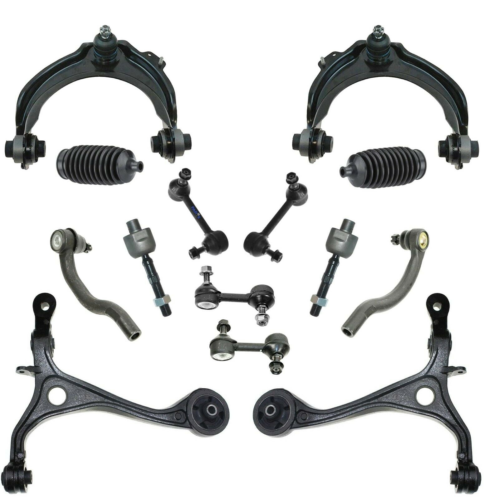 14 Pc Complete Suspension Kit Inner and Outer Tie Rod Ends Front & Rear Sway Bar Link Rack