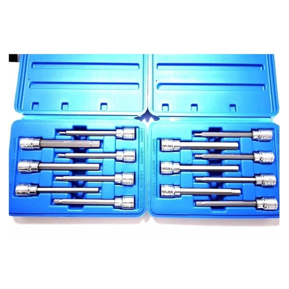 14 Pc Extra Long Hex Bit Sockets Allen Wrench Mm+SAE