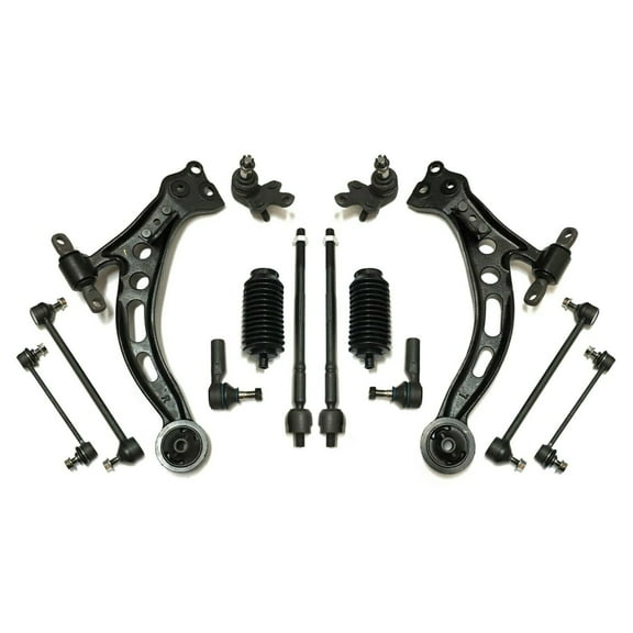 14 Pc Front & Rear Suspension Lower Control Arms Sway Bars Ball Joints Outer Inner Tie Rod Ends with Bellow Boots Fits select: 1997-2001 TOYOTA CAMRY, 1997-2001 LEXUS ES