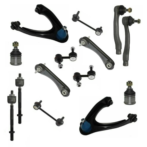 14 Pc Front & Rear Upper Control Arms + Front & Rear Sway Bar Stabilizer Links + Front Inner & Outer Tie Rod Ends + Front Lower Ball Joint