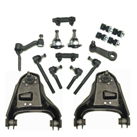 14 Pc Front Upper Control Arm with Ball Joints Tie Rod Linkages Adjusting Sleeves Sway Bar Links Kit Compatible with 4WD Models Fits select: 1984-2004 CHEVROLET S TRUCK, 1984-2005 CHEVROLET BLAZER