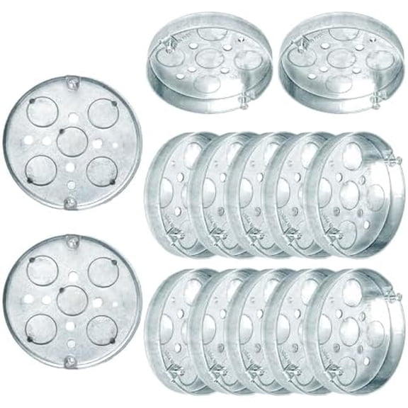 14 Pcs 293 4 Round Shallow Electrical Box Galvanized Steel Pancake Box with 1/2 Deep 1/2 Bottom Knockouts for Wall Lighting Ceiling Fan Fixtures$$Tools & Hardware Other
