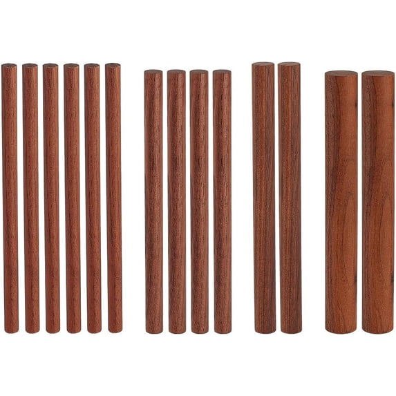 14 Pcs 4 Size Walnut Dowel Rods 6 Inch Length Dowel Rods Wood Sticks ...