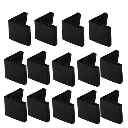 14Pcs Black Soft Angle Iron Foot Pad L Shaped Edge Leg Cover 30mmx30mm
