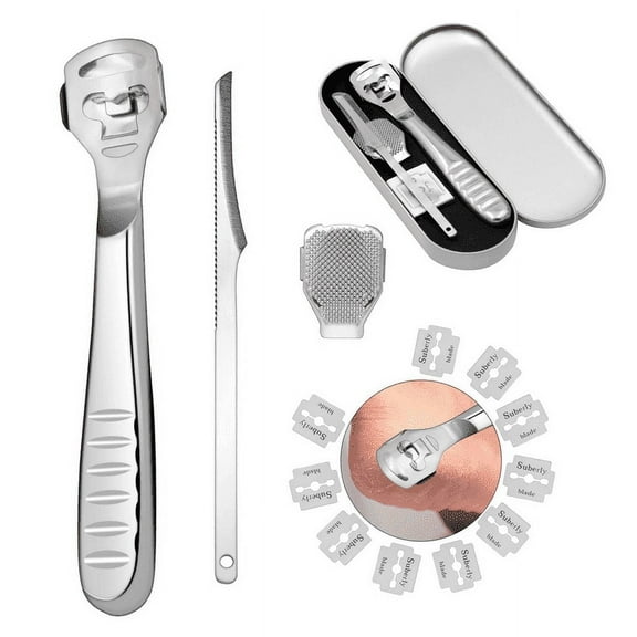 14 Pcs Callus Shaver Set, Callus Remover for Feet, Stainless Steel Foot File Head Care Hard Skin Remover for Hand and Foot Care Tools