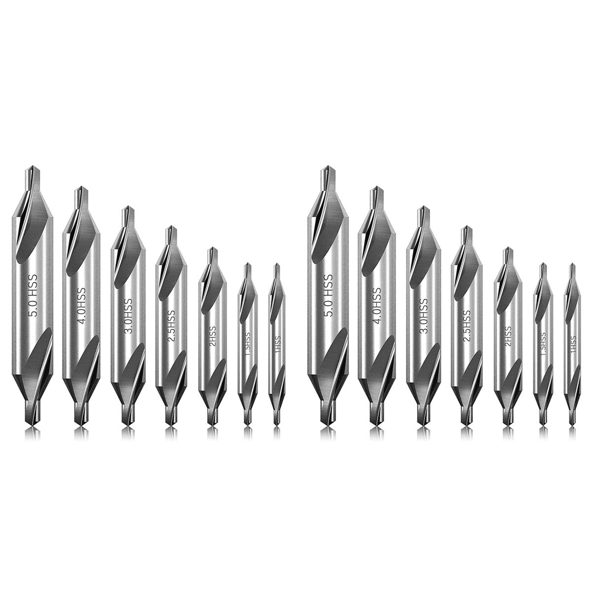 14 Pcs Center Drill Bits Set 60Degree Angle Center Drill Bits Kit