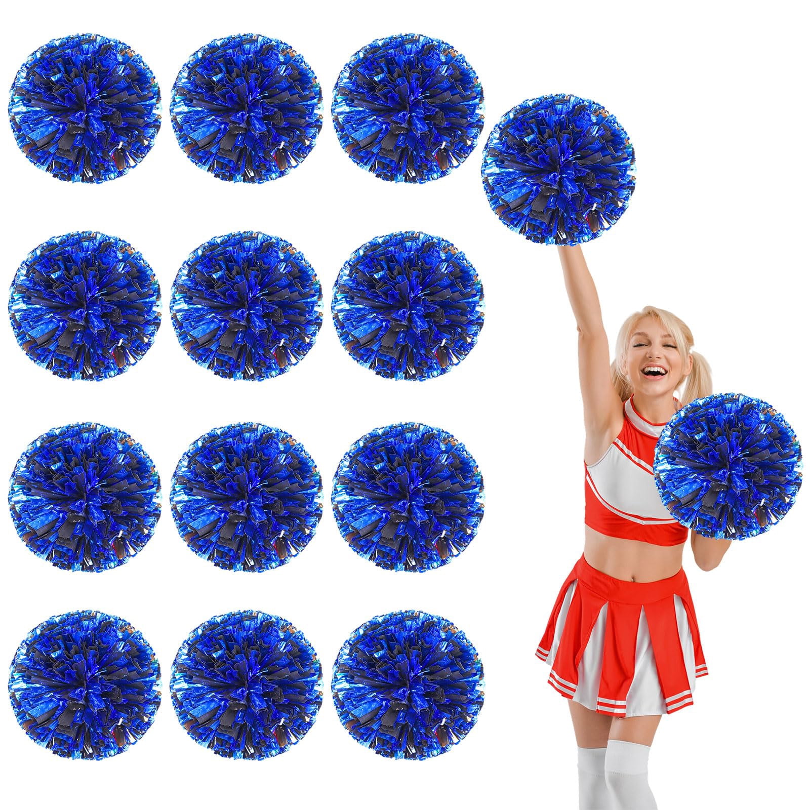 14 Pcs Cheerleading Pom Poms, Cheerleader Pompoms with Four Finger Payment,Fit for Team Spirit Sports Dance Cheering