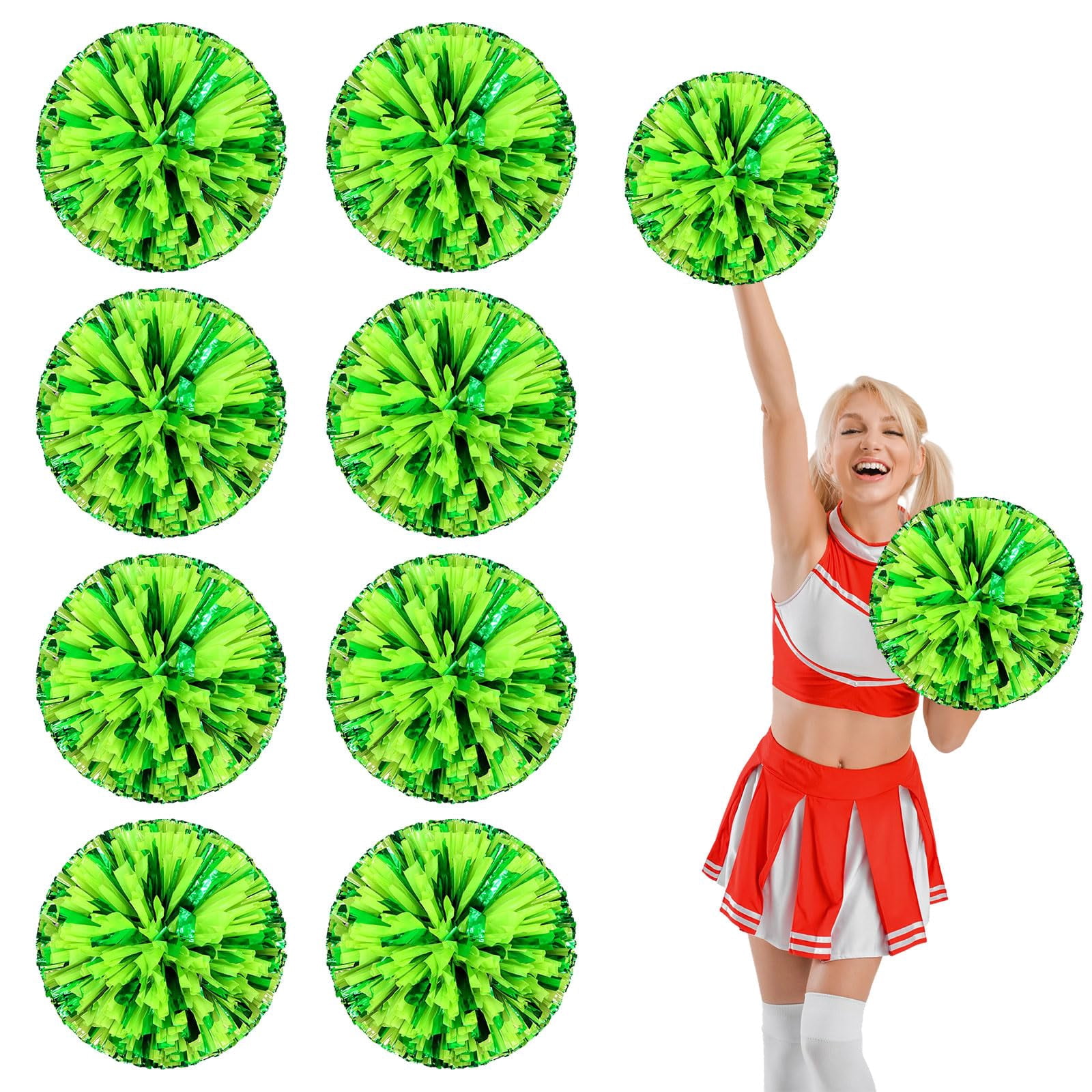 14 Pcs Cheerleading poms,pom poms Cheerleading with Finger Holes Cheer Pom Pomsfor Dance, Matches, Team Spirit Sports