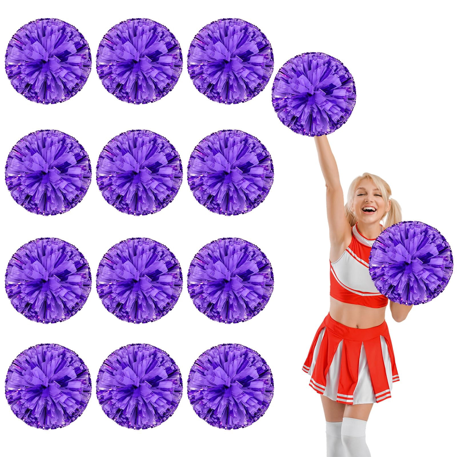 14 Pcs Cheerleading poms,pom poms Cheerleading with Finger Holes Cheer Pom Pomsfor Dance, Matches, Team Spirit Sports