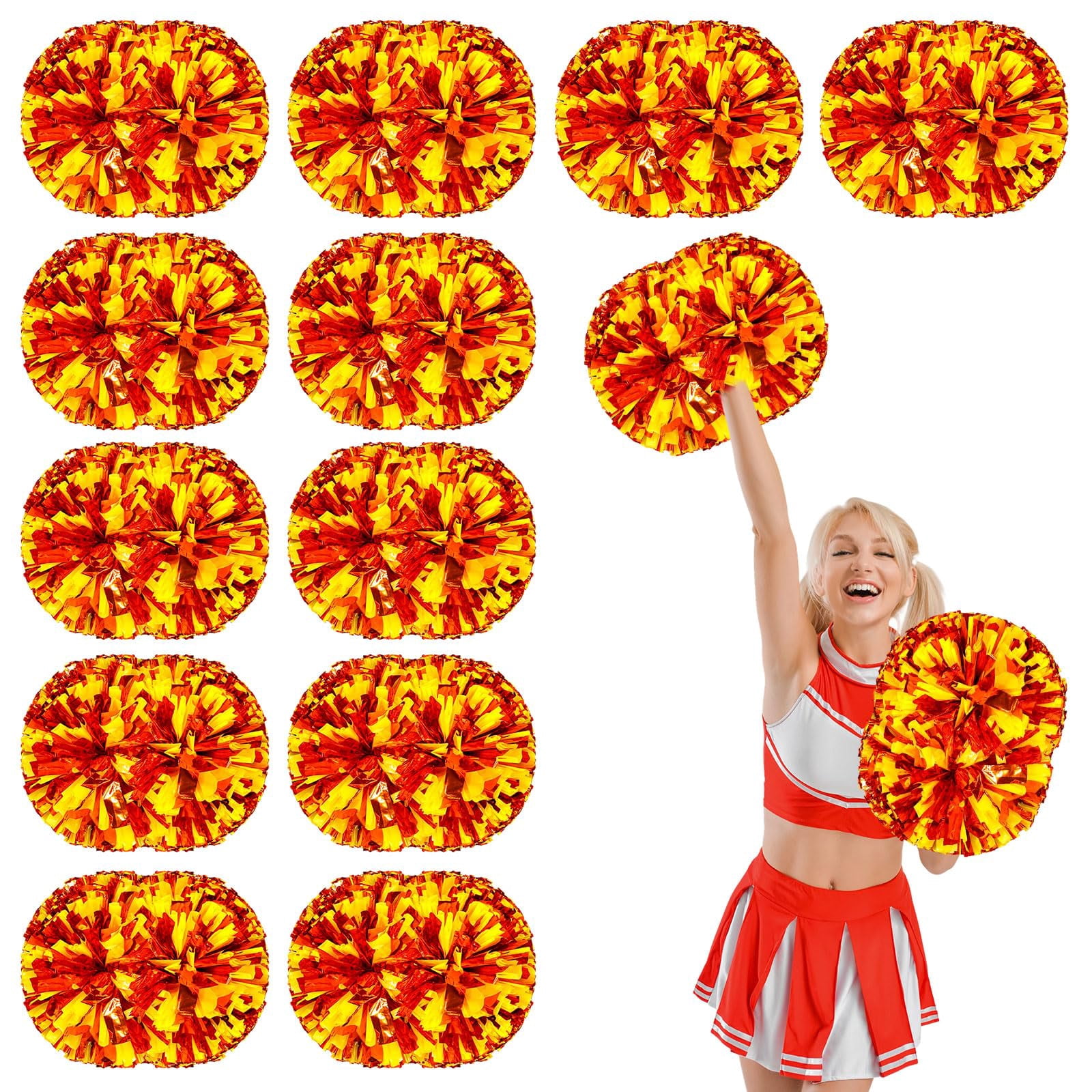 14 Pcs Cheerleading poms,pom poms Cheerleading with Handle Style Cheer Pom Pomsfor Dance, Matches, Team Spirit Sports