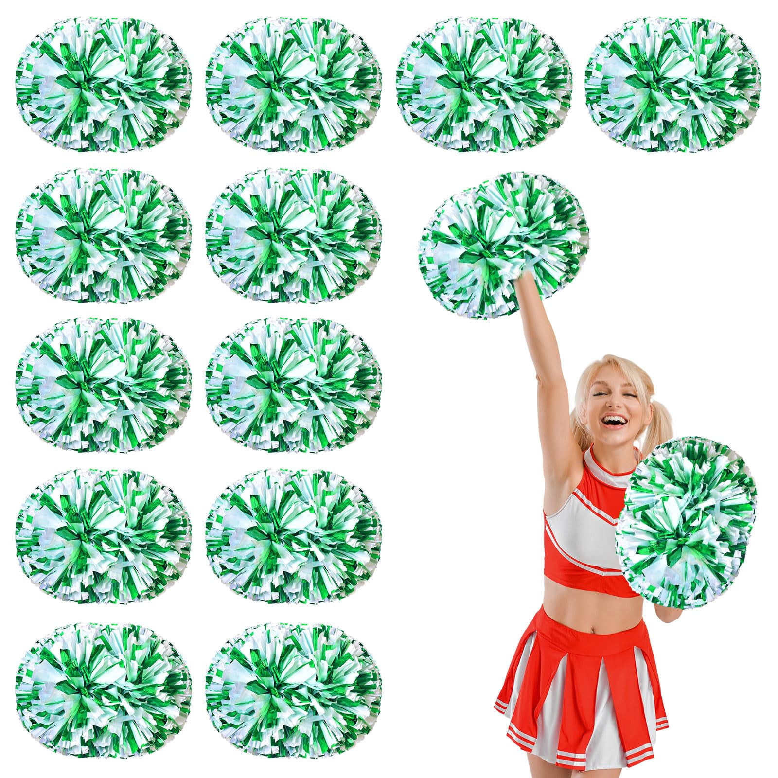 14 Pcs Cheerleading poms,pom poms Cheerleading with Handle Style Cheer Pom Pomsfor Dance, Matches, Team Spirit Sports