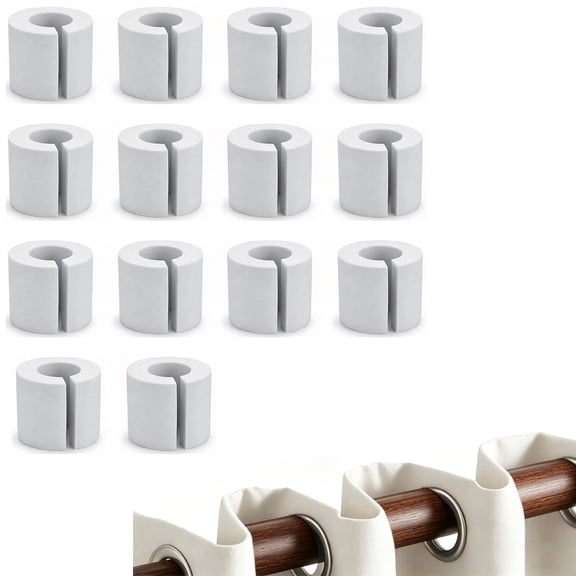 14 Pcs Curtain Spacers EVA Foam Rolle - 50mm Curtain Shapers Rod Attachment Drapery Spacers for Home Office Living Room Uniform Spacing Decor Accessories