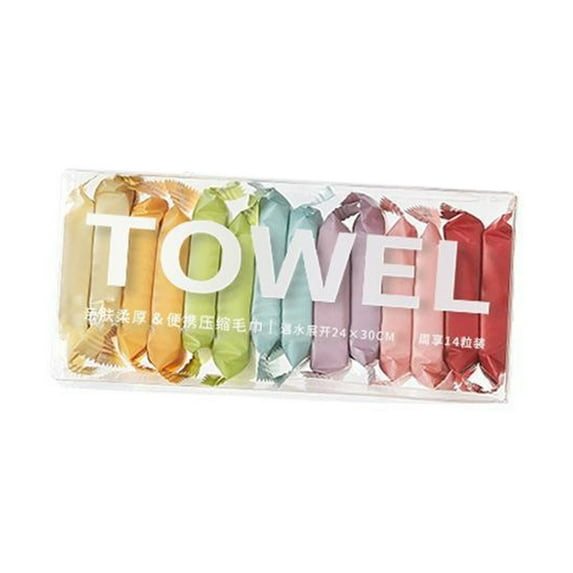 14 Pcs Disposable Compressed Towels,Portable Compressed Towel Tablets,Disposable Washcloths for Travel Compressed Towel,Travel Compressed Towel Disposable Face Towel Bath Thickened Portable