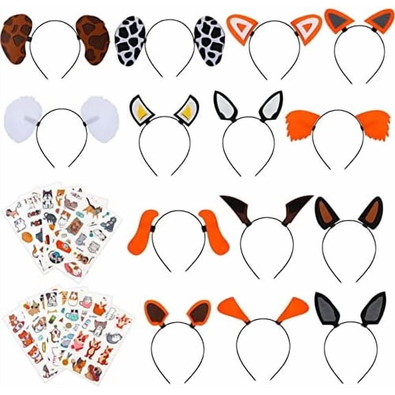 14 Pcs Dog Ears Headband, Puppy Ears for Dog Party Birthday Party Supplies with 10 Sheets Puppy Tattoos Photo Booth Props$$Home Decor, Kitchen, & Other