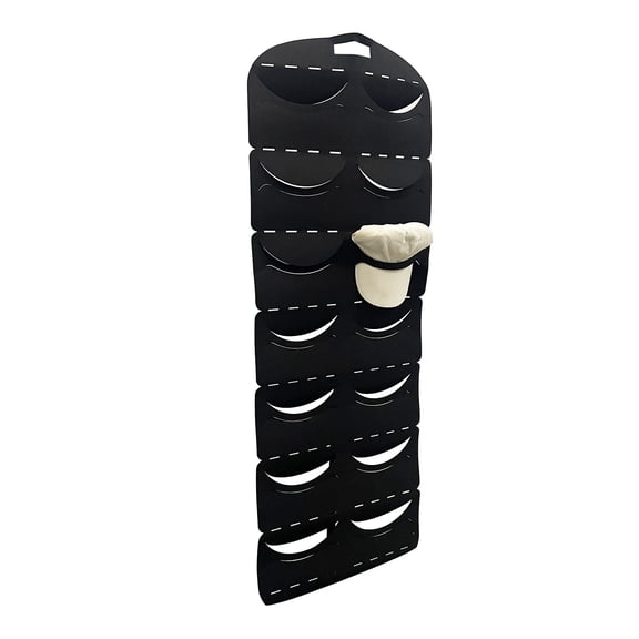 14 Pcs Double Row Hat Storage Bag Hat Storage Hanging Behind Door Organizer Black