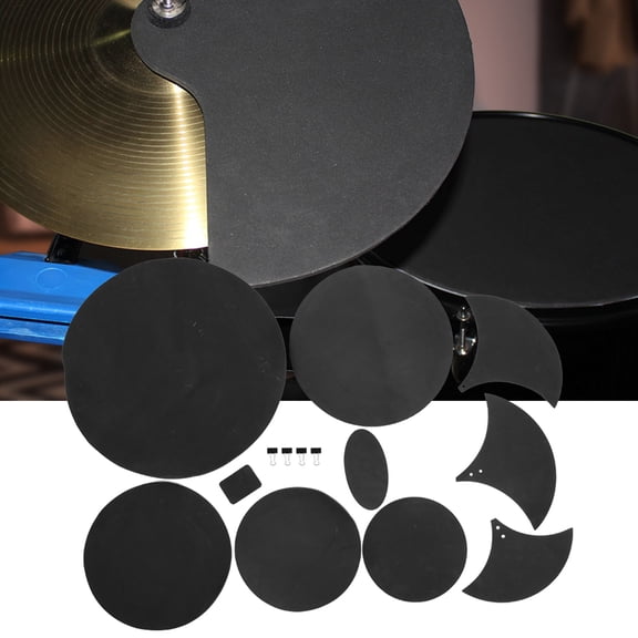 14 Pcs Drum Practice Pad EBR Material Drum Mute Practicing Pad for Player