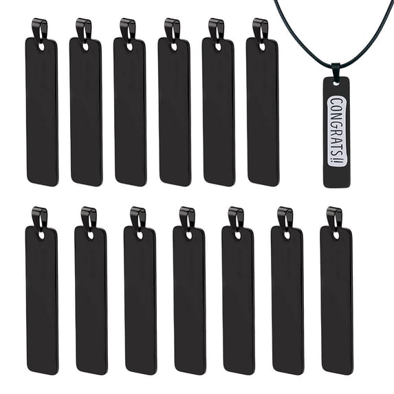 14 Pcs Engravable Metal Beads Metal Stamping Blank Tag Beads Stainless Steel Blank Beads Blank Tags for Necklace Bracelet Keychain