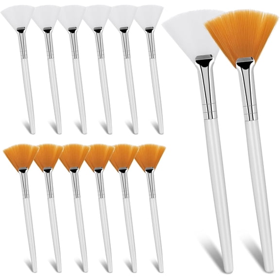 14 Pcs Fan Brushes For Facial, Soft Makeup Brushes Esthetician Makeup Cosmetic Multi Use, Mask Acid Applicator Esthetician Brush Cosmetic Tools For Glycolic Peel Masques