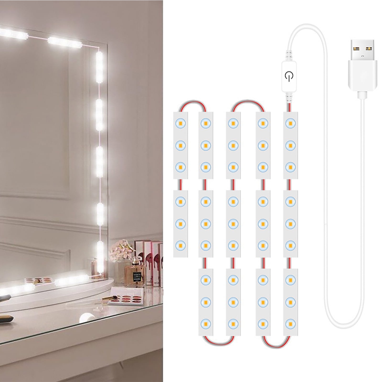 Mirror Lights Stick On Vanity Make Up Lights LED Mirror Light Long Battery  Life Dimmable Touch Control For Reading Light Desk - AliExpress
