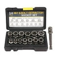 thumbnail image 1 of 14 Pcs Lug 3/8Inch Drive Impact Bolt Nut Extractor Set, Nut Remover Kit 1/4Inch-3/4Inch Twist Socket Tool Set, 1 of 6