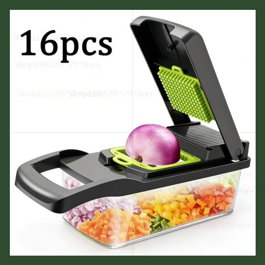 14 Pcs Manual Vegetable Chopper Set with Interchangeable Blades Slicer Dicer Grater Kitchen Tools