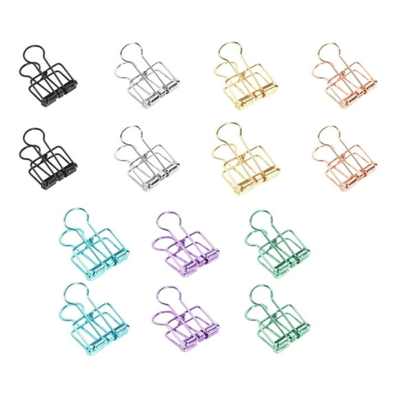 14 Pcs Metal Wire Clips Hollow Out Stationary Clips Long Tail Binder Clips