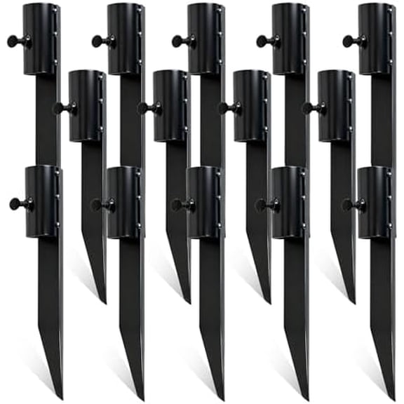 14 Pcs Outdoor Light Stakes Black Heavy Duty Solar Light Holder Ground Spike 10.75 Inch Universal Metal Torch Stakes for Fishing Rods, Flagpoles, Solar Lights, Landscape Lamps$$Garden & Patio
