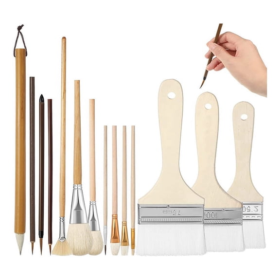 14 Pcs Paint Brushes Different Shapes Glaze Brushes Acrylic Paint Sets for Pottery Ar xc6896