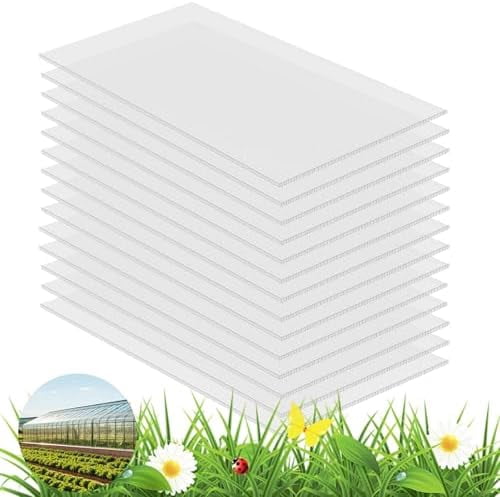 14 Pcs Polycarbonate Greenhouse Panels, 4' x 2' x 0.16'' Twin-Wall Panels, Polycarbonate Sheet for All Weather Clear Roof Panels Greenhouse Replacement Panels$$
