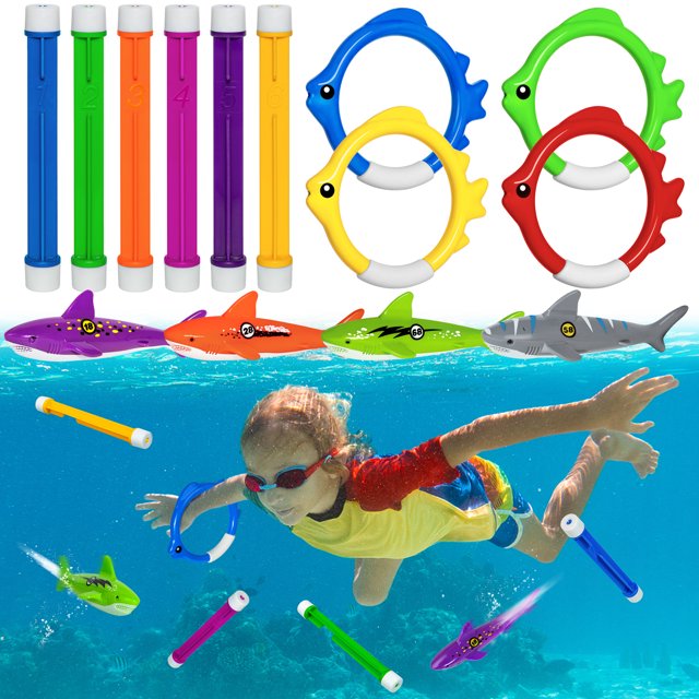14 Pcs Pool Diving Toy for Kids Ages 48, Summer Swim Water Dive Toys