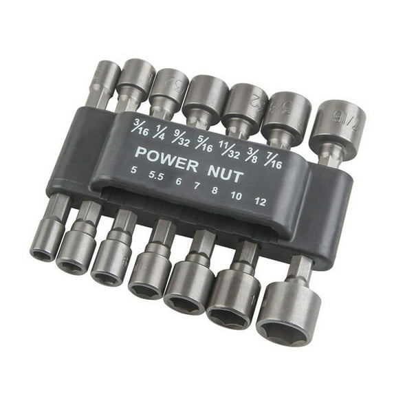 14 Pcs Power Nut Driver Drill Bit Set 1/4 Inch Hex Shank Socket Adapter Bolt Driver Repairing Tool Set Kit