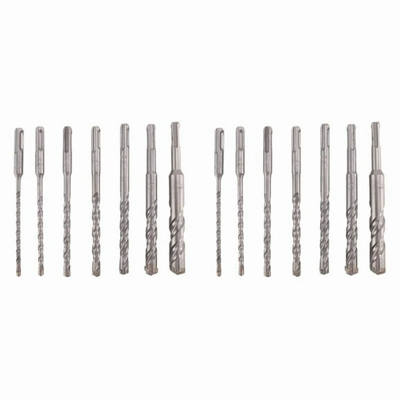 14 Pcs SDS Plus Hammer Drill Bit Set, (4Flute) for Concrete Brick Block Stone Masonry and