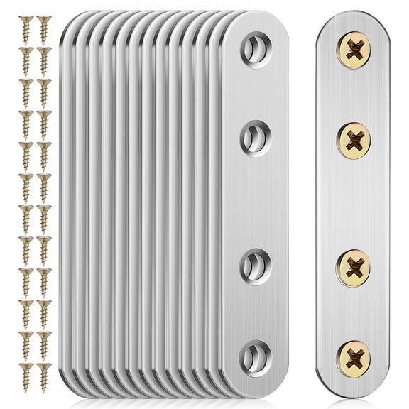 14 Pcs Straight Brackets Flat Bracket Mending Plate Stainless Steel Flat Bars Metal Plate With Holes Flat Straight Braces