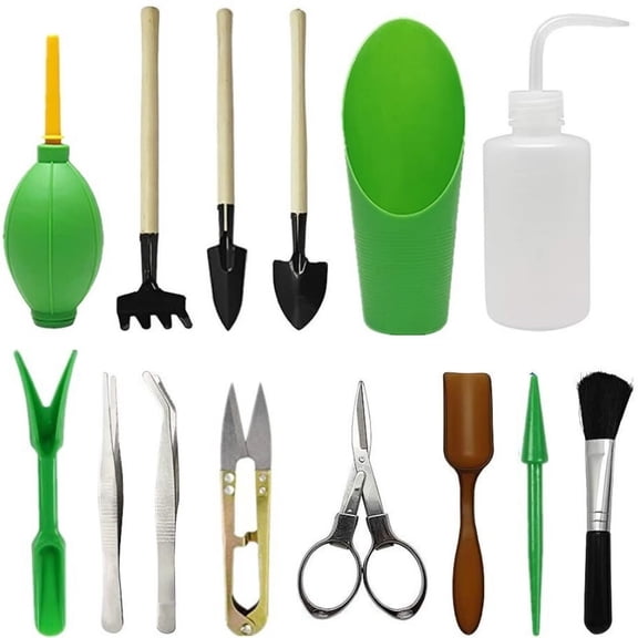 14 Pcs Succulent Plant Tools Set,Mini Garden Planting Watering Tool Kit for Succulent Miniature Gardening Plant Care