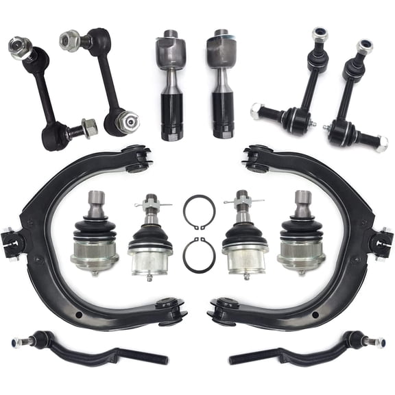 14 Pcs Suspension Kit Control arm With Ball Joints Tie Rod Link Sway Bar Link Compatible With CHEVROLET TRAILBLAZER 2004 - 2007, GMC ENVOY 2004 - 2007
