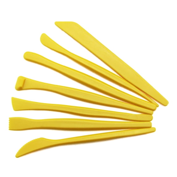 14 Pcs Ultra-Light Clay Pottery Tools DIY Plastic Clay Sculpting Set Pottery Shaper Modeling Tools Engraving Group Craft Tools for Painting Styling (Yellow)