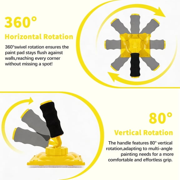 14 Pcs Walls Paint Edger Tool Professional Paint Edger Kit 4 Shape Trim Pads (7"$"!"V-Corner) with 9 Refills 360 Rotating Handle and 7" Tray Edge Painting Tool Set for Corners Walls and Ceilings