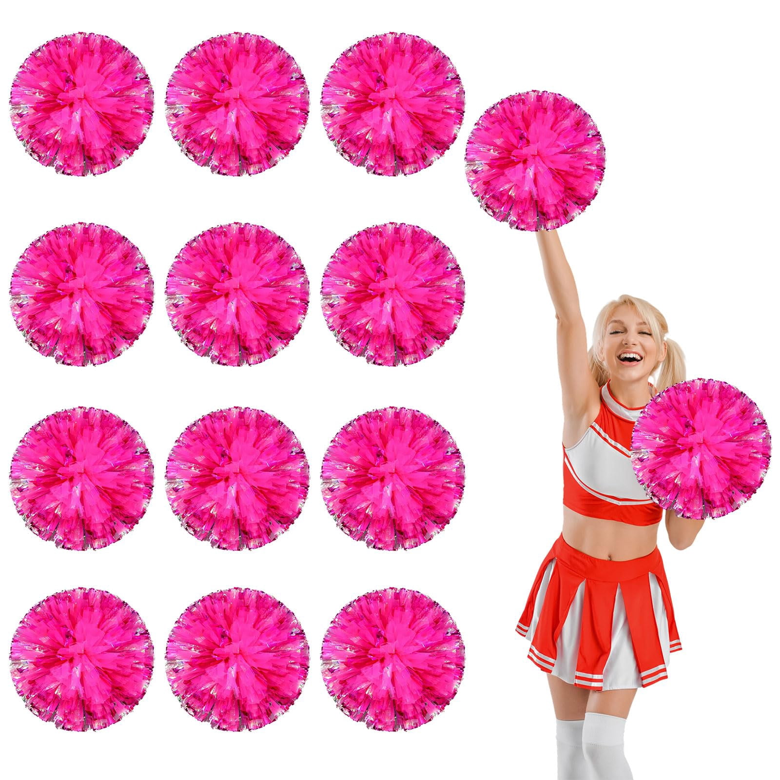 14 Pcs pom poms Cheer,pom poms Cheerleading with Finger Holes Cheer Pom Pomsfor Dance, Matches