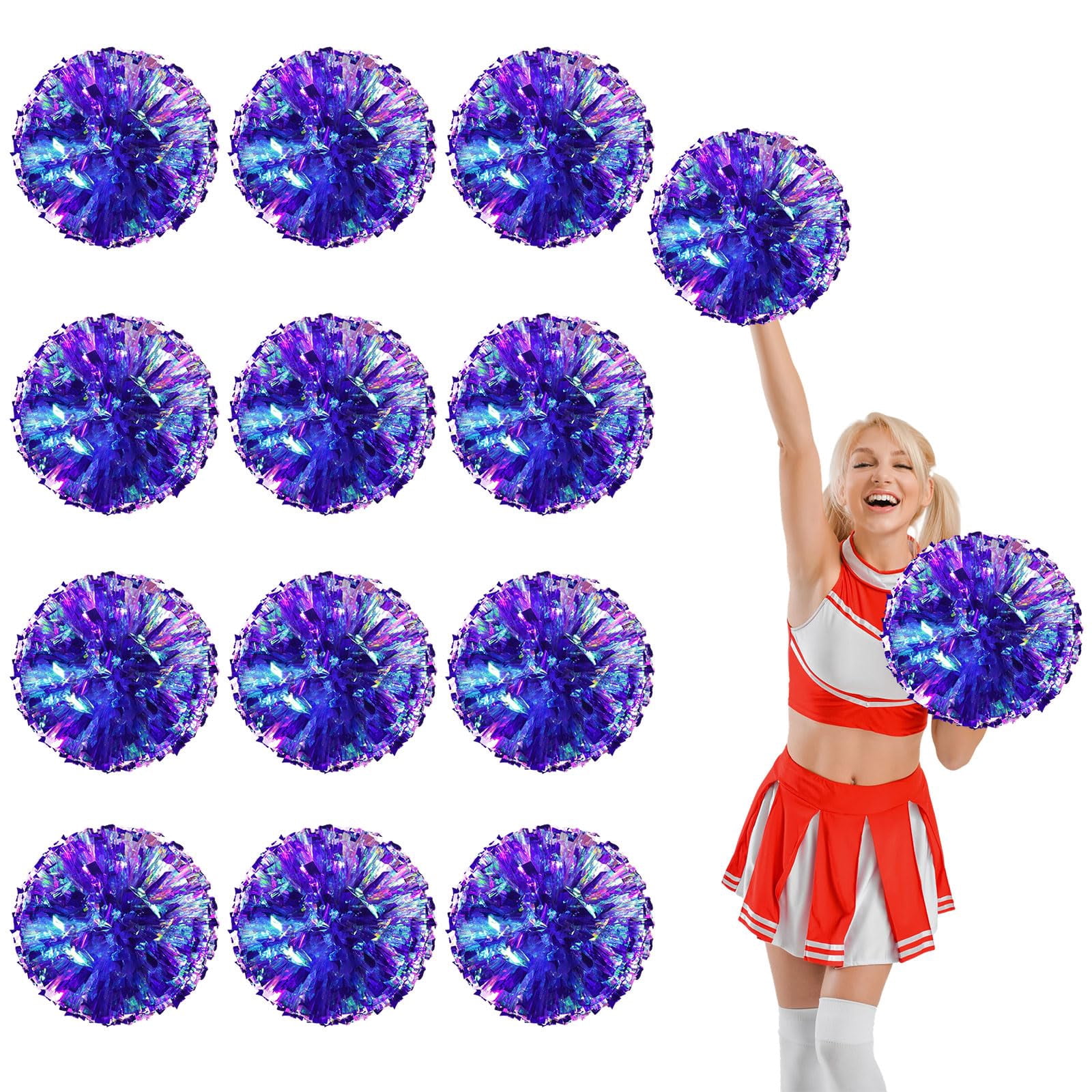 14 Pcs pom poms Cheer,pom poms Cheerleading with Finger Holes Cheer Pom Pomsfor Dance, Matches