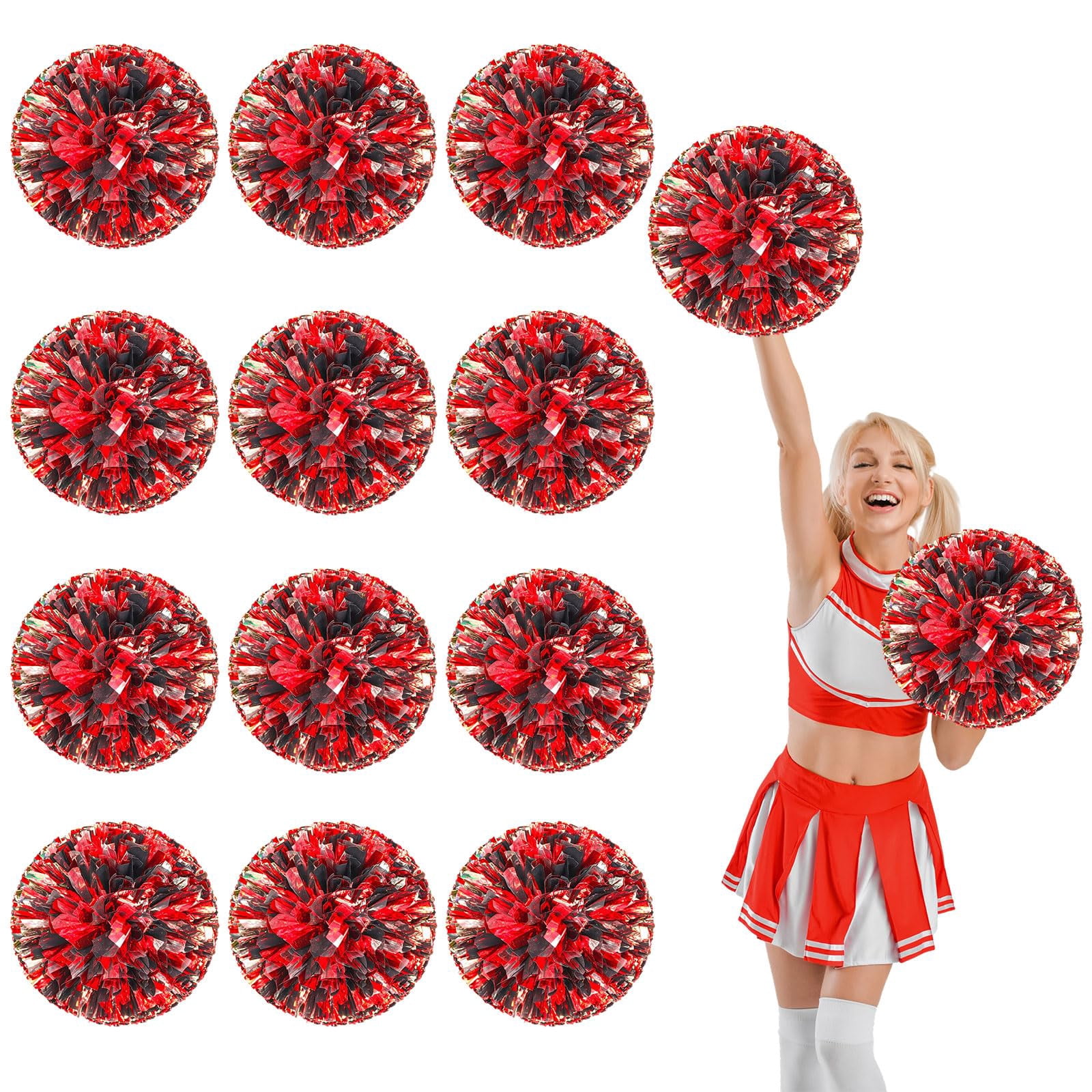 14 Pcs pom poms Cheer,pom poms Cheerleading with Straight Handle Style Cheer Pom Pomsfor Dance, Matches