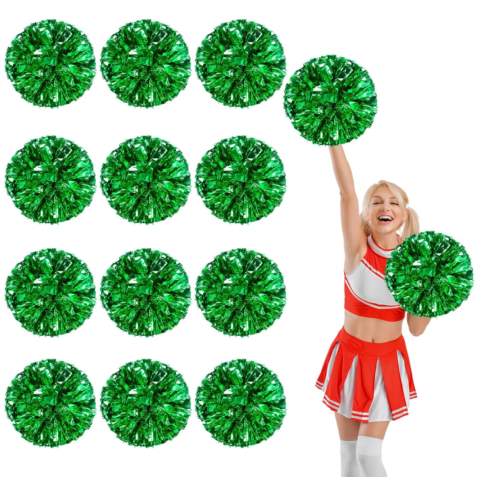 14 Pcs pom poms Cheer,pom poms Cheerleading with Straight Handle Style Cheer Pom Pomsfor Dance, Matches
