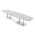 thumbnail image 1 of 14 Person Arc Boat Modular Powered Conference Table Square Metal Bases, 1 of 5