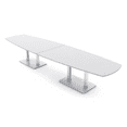 thumbnail image 1 of 14 Person Arc Boat Modular Powered Conference Table Square Metal Bases, 1 of 5